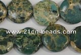 CNI31 15.5 inches 20mm flat round natural imperial jasper beads