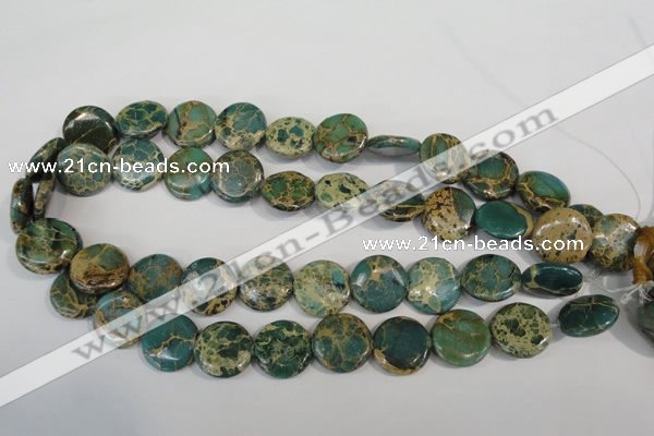 CNI31 15.5 inches 20mm flat round natural imperial jasper beads