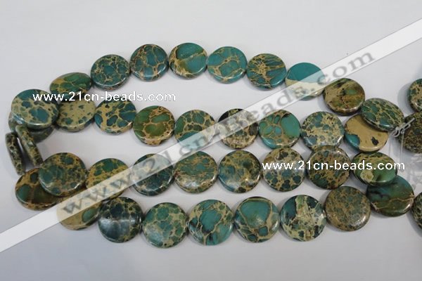 CNI32 15.5 inches 22mm flat round natural imperial jasper beads