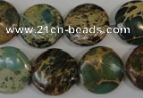 CNI34 15.5 inches 18mm flat round natural imperial jasper beads