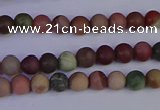 CNI360 15.5 inches 4mm round matte imperial jasper beads wholesale