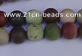 CNI362 15.5 inches 8mm round matte imperial jasper beads wholesale