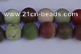 CNI363 15.5 inches 10mm round matte imperial jasper beads wholesale