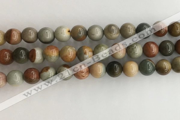CNI372 15.5 inches 10mm round American picture jasper beads