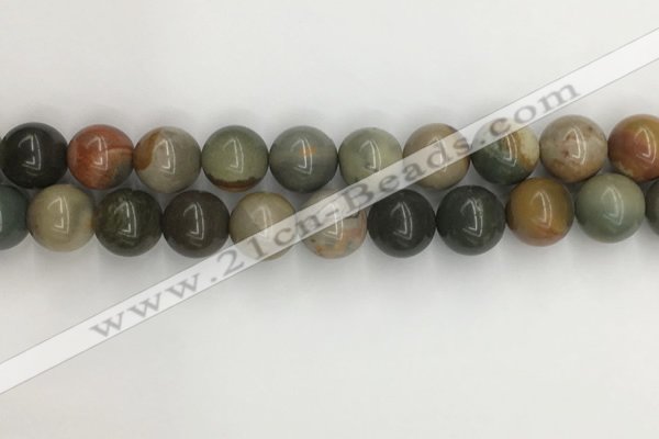 CNI374 15.5 inches 14mm round American picture jasper beads