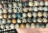 CNI403 15.5 inches 10mm round blue impression jasper beads