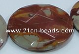 CNJ03 15.5 inches 50mm faceted coin natural noreena jasper beads