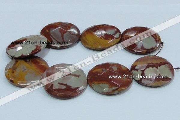 CNJ03 15.5 inches 50mm faceted coin natural noreena jasper beads