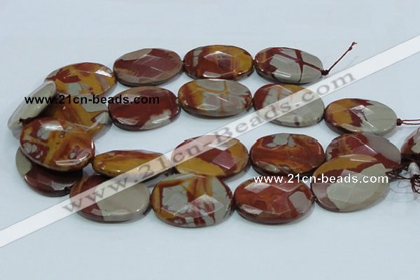 CNJ05 15.5 inches 30*40mm faceted oval natural noreena jasper beads