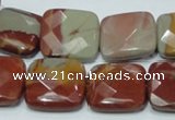 CNJ16 15.5 inches 20*20mm faceted square natural noreena jasper beads