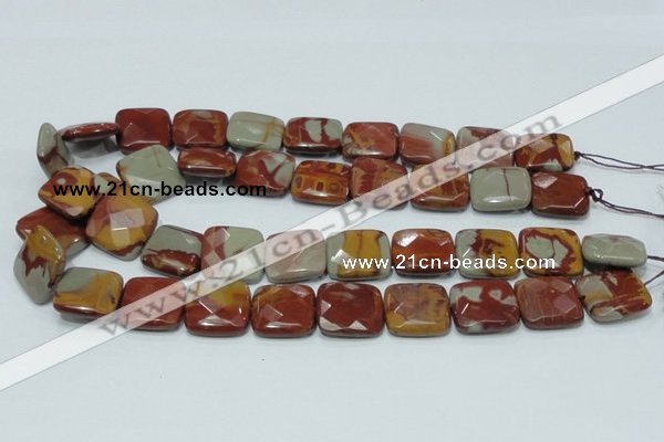 CNJ16 15.5 inches 20*20mm faceted square natural noreena jasper beads