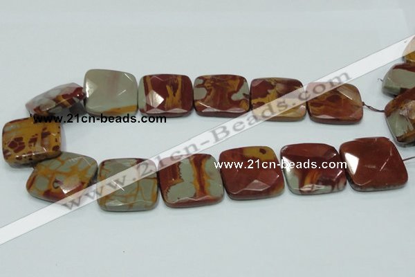 CNJ17 15.5 inches 30*30mm faceted square natural noreena jasper beads