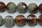 CNJ18 15.5 inches 14mm faceted round natural noreena jasper beads