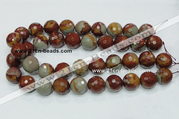 CNJ21 15.5 inches 20mm faceted round natural noreena jasper beads