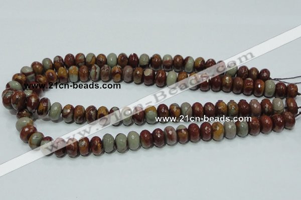 CNJ22 15.5 inches 8*12mm faceted rondelle natural noreena jasper beads