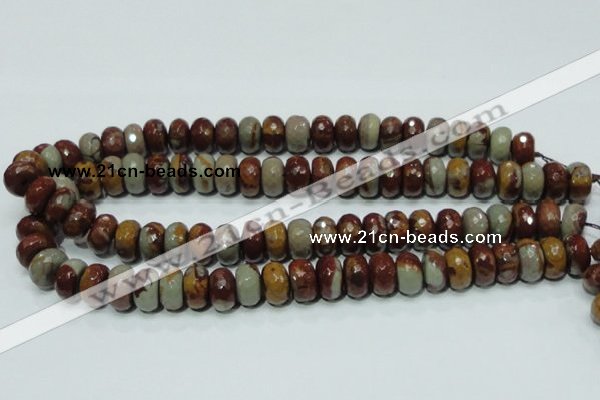 CNJ23 15.5 inches 8*14mm faceted rondelle natural noreena jasper beads