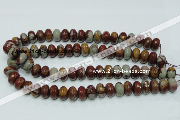 CNJ24 15.5 inches 10*16mm faceted rondelle natural noreena jasper beads