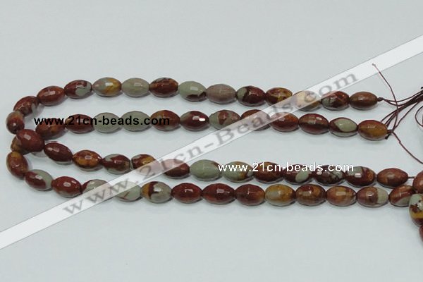 CNJ28 15.5 inches 10*14mm faceted rice natural noreena jasper beads