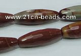 CNJ30 15.5 inches 10*30mm faceted rice natural noreena jasper beads