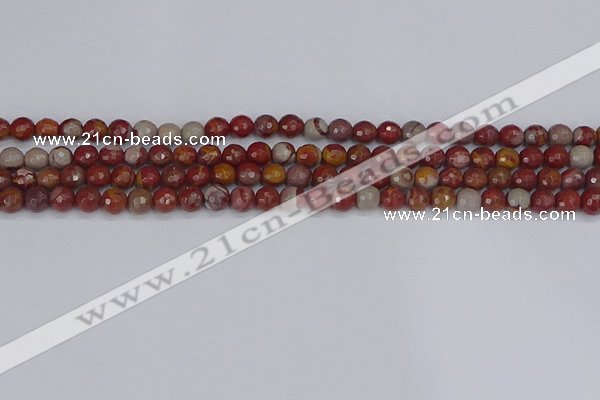 CNJ308 15.5 inches 4mm faceted round noreena jasper beads