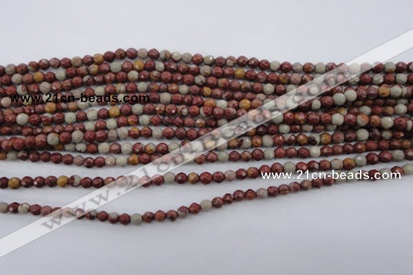 CNJ35 15.5 inches 4mm faceted round noreena jasper beads