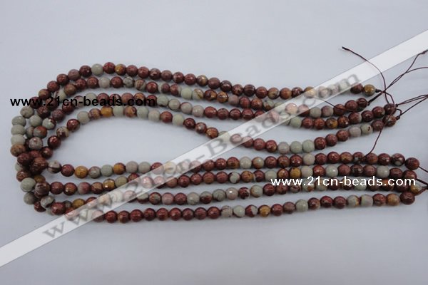 CNJ36 15.5 inches 6mm faceted round noreena jasper beads