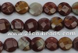 CNJ41 15.5 inches 10mm faceted coin noreena jasper beads