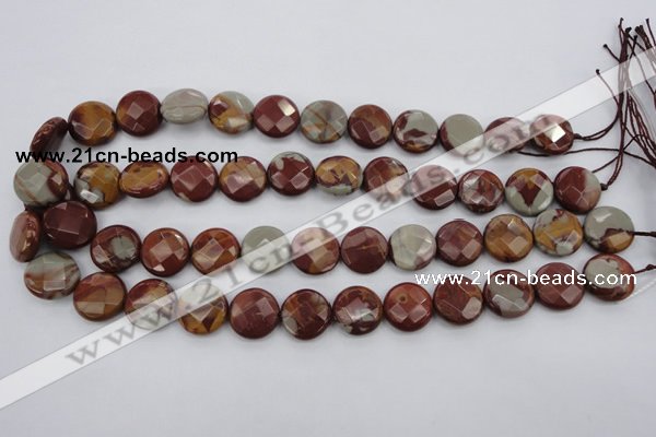 CNJ44 15.5 inches 16mm faceted coin noreena jasper beads