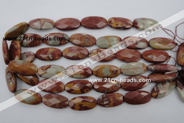 CNJ51 15.5 inches 15*30mm faceted oval noreena jasper beads