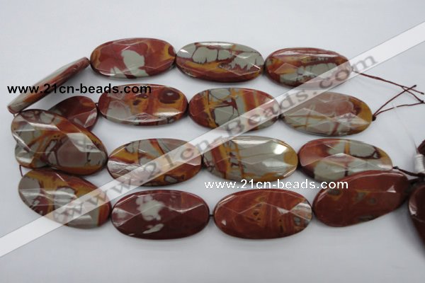 CNJ53 15.5 inches 25*50mm faceted oval noreena jasper beads