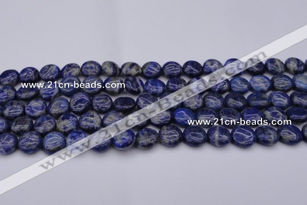 CNL1105 15.5 inches 10mm flat round lapis lazuli gemstone beads