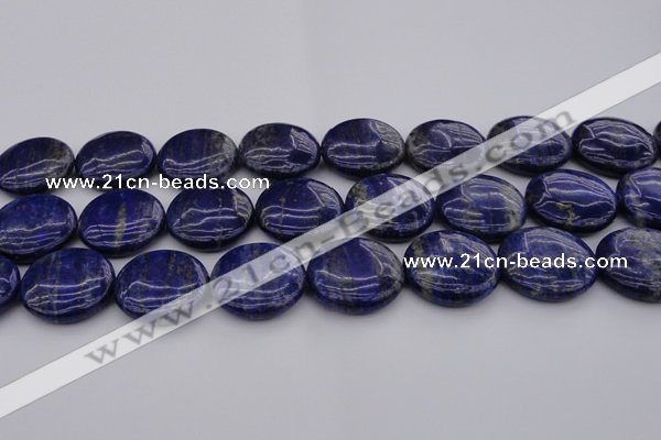 CNL1111 15.5 inches 25mm flat round lapis lazuli gemstone beads