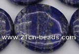 CNL1114 15.5 inches 40mm flat round lapis lazuli gemstone beads