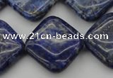 CNL1136 15.5 inches 20*20mm diamond lapis lazuli gemstone beads