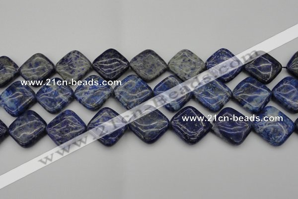 CNL1136 15.5 inches 20*20mm diamond lapis lazuli gemstone beads