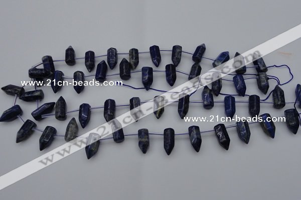 CNL1151 15.5 inches 7*17mm faceted cone lapis lazuli gemstone beads