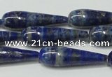 CNL1271 15.5 inches 10*35mm teardrop natural lapis lazuli beads