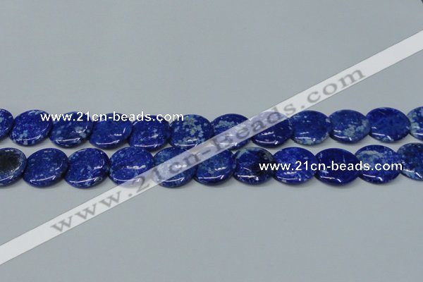 CNL1303 15.5 inches 22mm flat round natural lapis lazuli beads