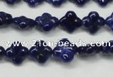 CNL1305 15.5 inches 10mm carved flower natural lapis lazuli beads