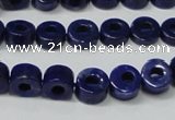 CNL1307 15.5 inches 8mm donut natural lapis lazuli beads