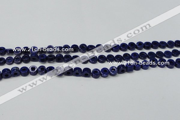 CNL1307 15.5 inches 8mm donut natural lapis lazuli beads