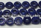 CNL1308 15.5 inches 10mm donut natural lapis lazuli beads