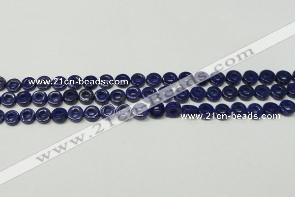 CNL1308 15.5 inches 10mm donut natural lapis lazuli beads