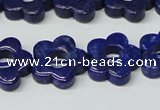 CNL1310 15.5 inches 16mm carved flower natural lapis lazuli beads