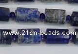 CNL1606 15.5 inches 10*15mm faceted tube lapis lazuli gemstone beads