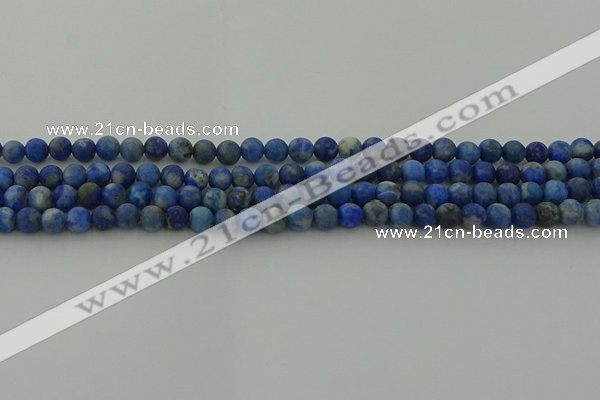 CNL1651 15.5 inches 6mm round matte lapis lazuli beads wholesale