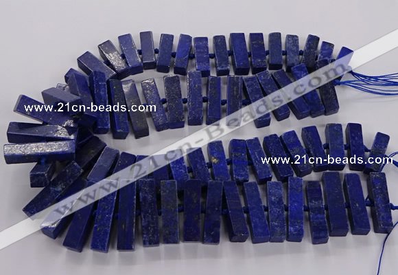 CNL1660 15.5 inches 8*25mm - 10*35mm cuboid lapis lazuli beads