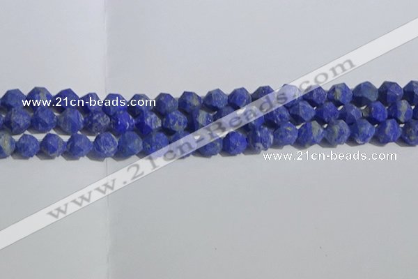 CNL1666 15.5 inches 8mm faceted nuggets matte lapis lazuli beads