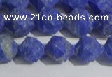 CNL1667 15.5 inches 10mm faceted nuggets matte lapis lazuli beads