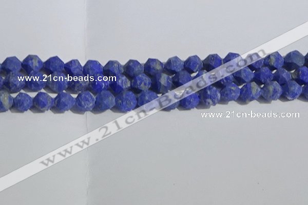 CNL1667 15.5 inches 10mm faceted nuggets matte lapis lazuli beads